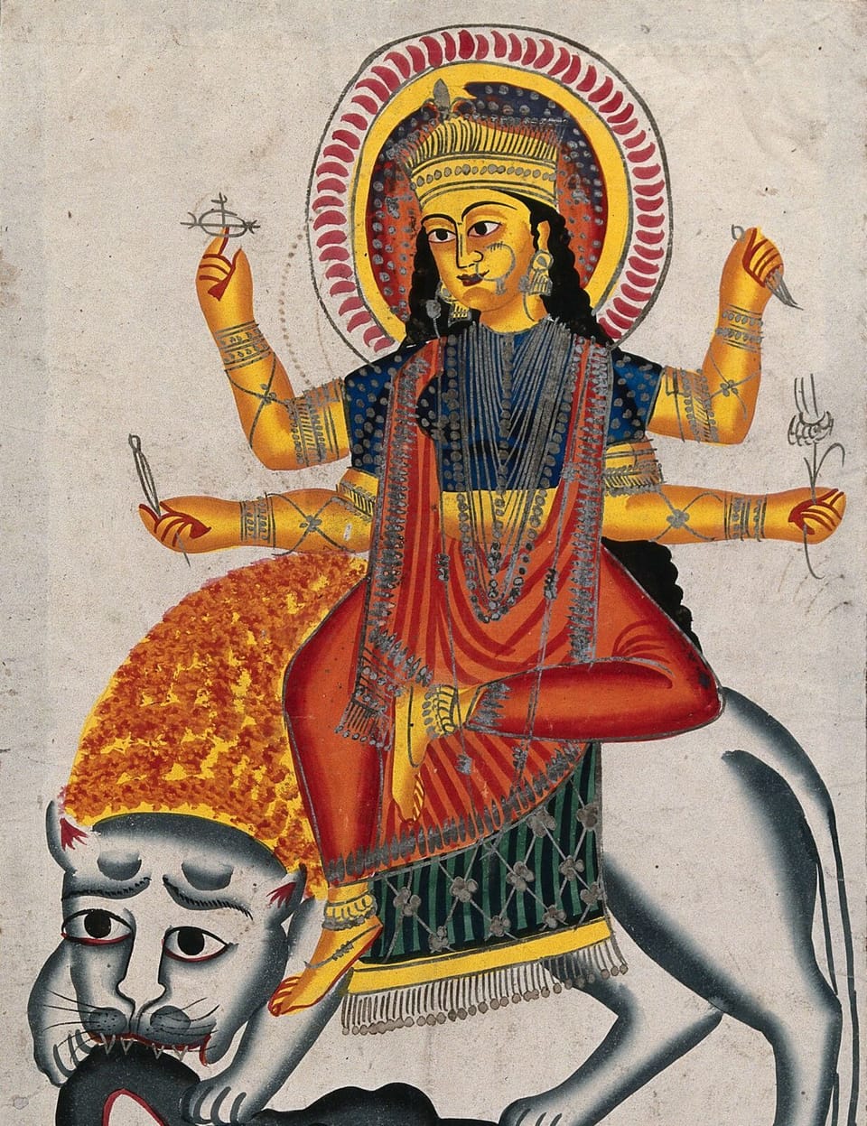 துர்கை அம்மன் — பாரம்பரிய பக்தி ஓவியம்