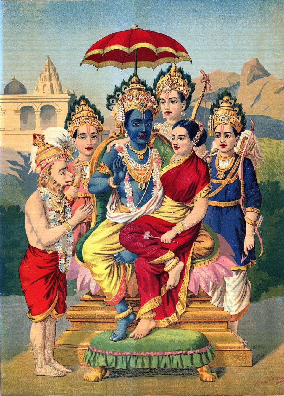 ஸ்ரீராமர் — பாரம்பரிய பக்தி ஓவியம்